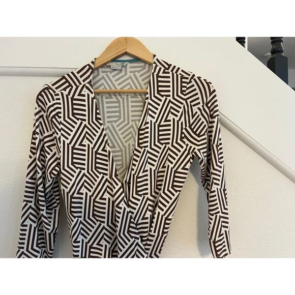 Boden Geometric Belted Wrap Maxi Dress Womens Size 8 Boho Artst Event Vacation - Picture 15 of 16